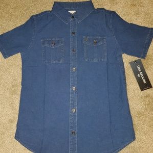 Boys True Religion denim short sleeve button down